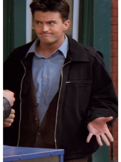 Matthew Perry TV Series Friends Black Cotton Jacket Easter Sale