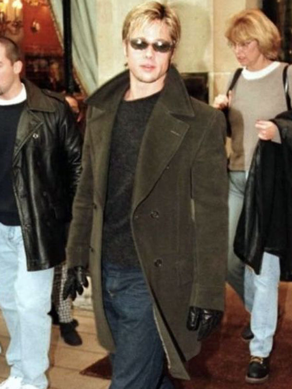 Meet Joe Black Brad Pitt Brown Trench Wool Coat Winter Sale