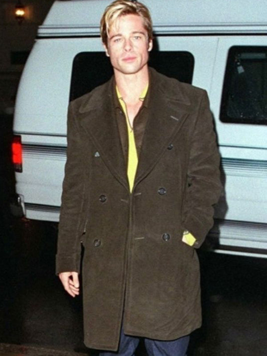 Meet Joe Black Brad Pitt Brown Trench Wool Coat