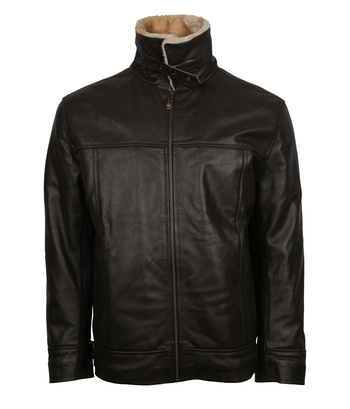 Mens Brown B3 Bomber Aviator Winter Fur Jacket Free Shipping UK USA Canada