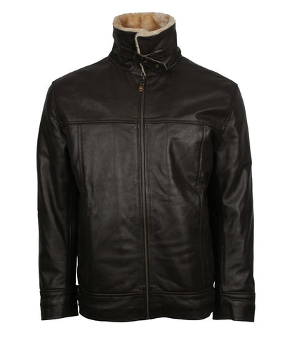 Mens Brown B3 Bomber Aviator Winter Fur Jacket Free Shipping UK USA Canada