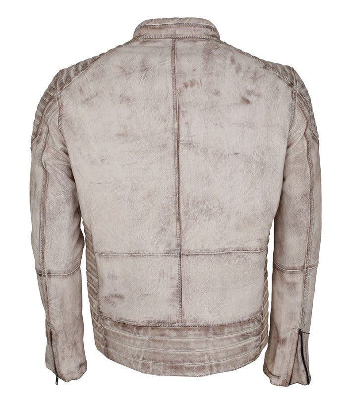 Mens Vintage Biker Soft Leather Distressed Jacket Black Friday Sale