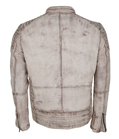 Mens Vintage Biker Soft Leather Distressed Jacket Black Friday Sale