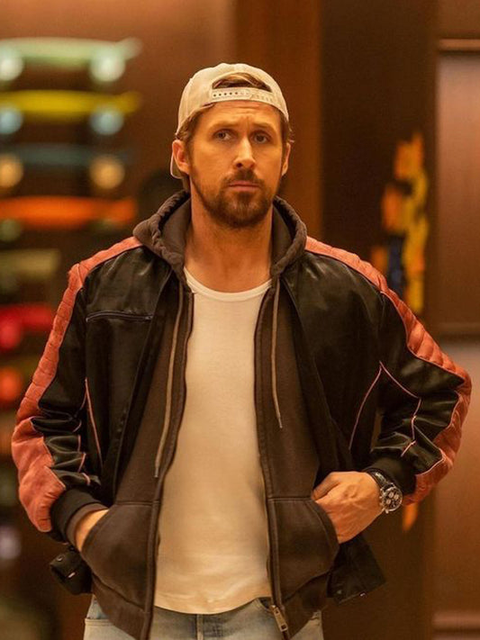 Miami Vice The Fall Guy Ryan Gosling Black Leather Jacket