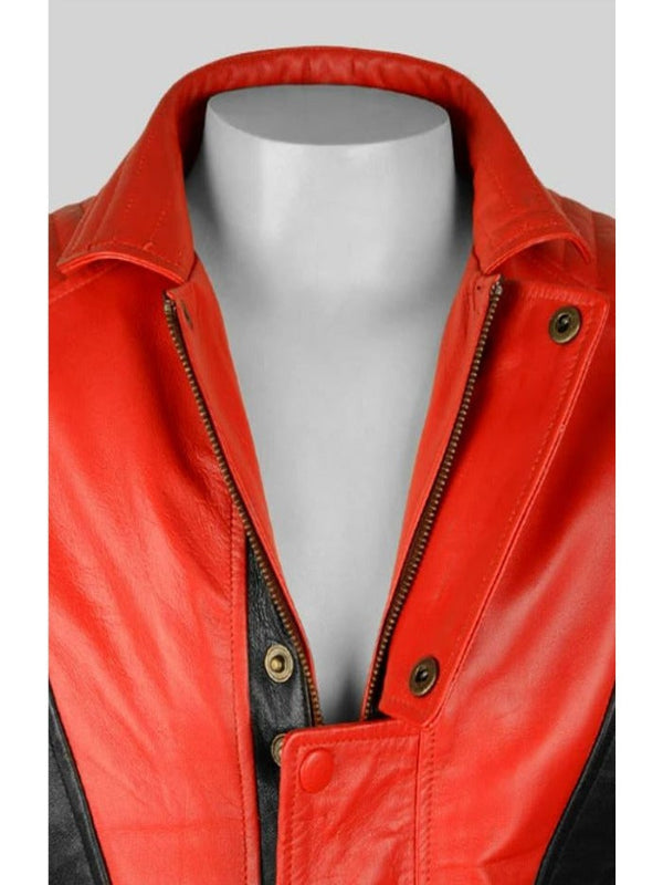 Michael Jackson Thriller Red Vintage Leather Jacket Celebrity Jacket