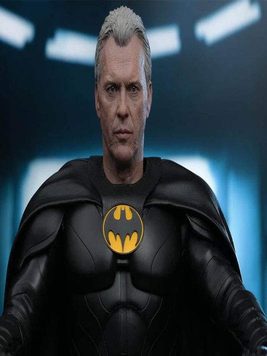 Michael Keaton Batman 1989 Black Leather Jacket Costume Hot Sale