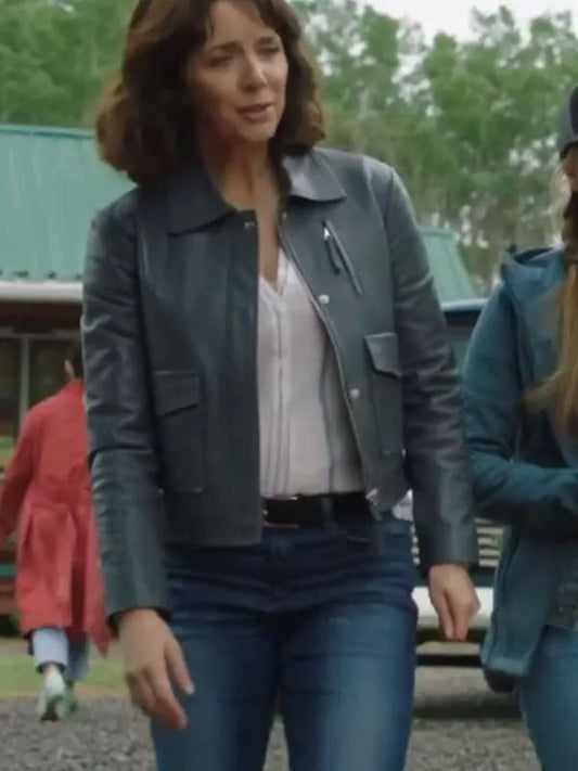 Michelle Morgan Heartland Classic Black Leather Jacket