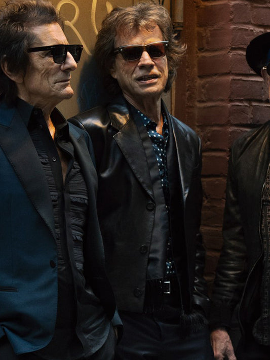 Mick Jagger Vintage Leather Black Blazer