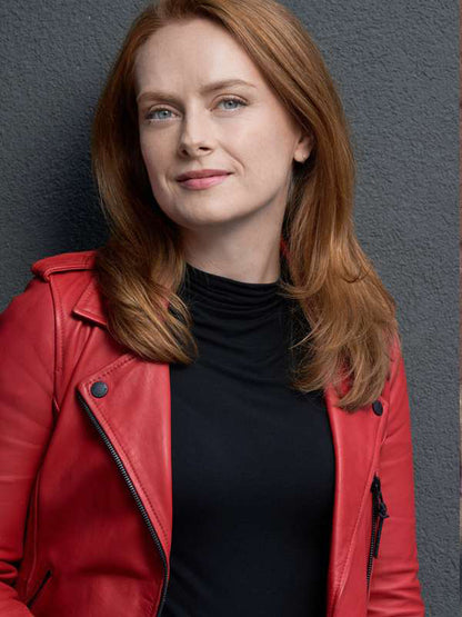 Our Christmas Mural Alex Paxton Red Leather Jacket Free Shipping UK USA Canada