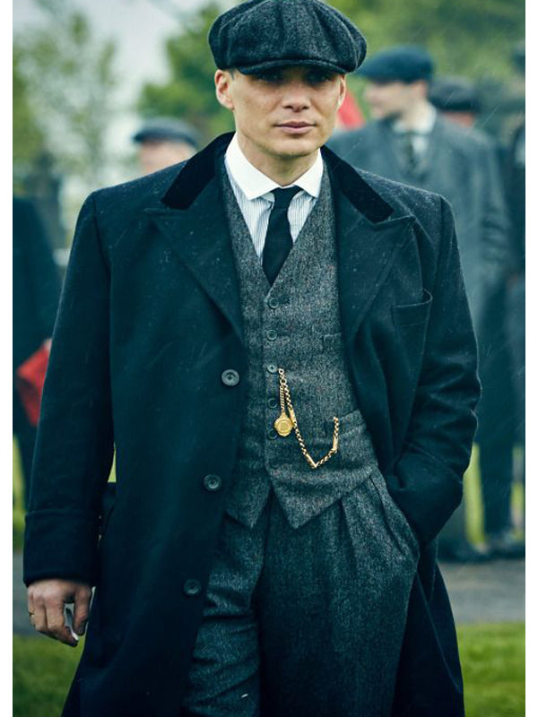 Peaky Blinders Tommy Shelby Vintage Blue Wool Coat Easter Sale