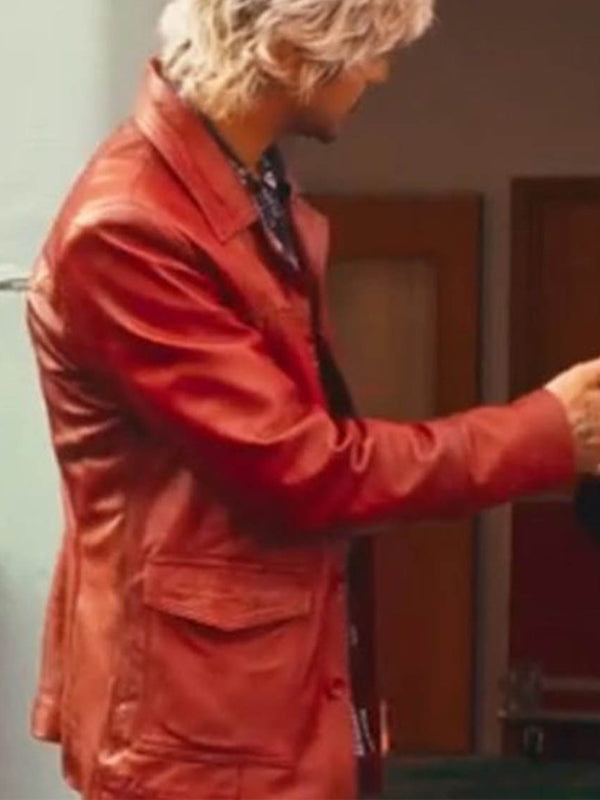 Rex Galier Choose Love Red Leather Jacket Free Shipping UK USA Canada