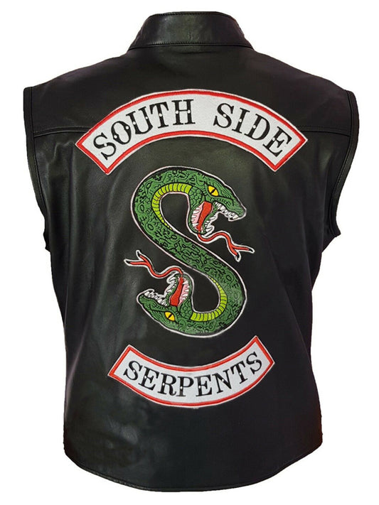Southside Serpents Riverdale Black Leather Biker Vest