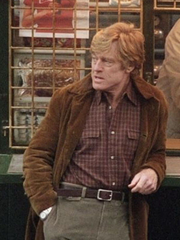 Robert Redford Spy Game Brown Corduroy Coat