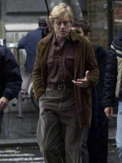 Robert Redford Spy Game Brown Corduroy Coat