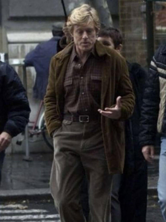 Robert Redford Spy Game Brown Corduroy Coat