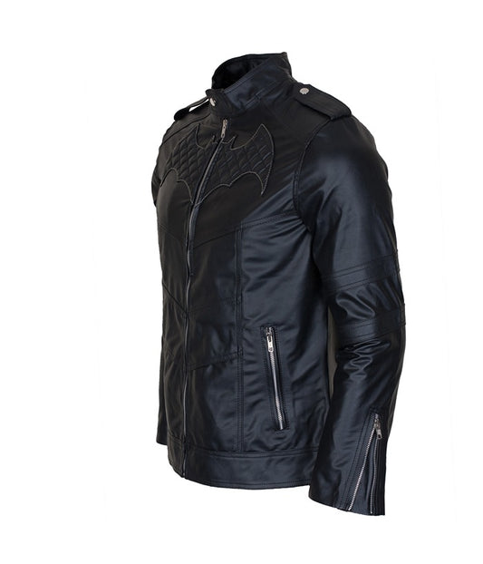 Superhero Batman Beyond Black Leather Jacket Costume Free Shipping UK USA Australia
