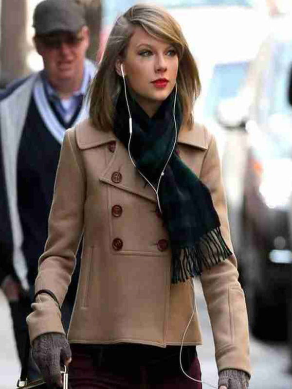 Taylor Swift Womens Brown Wool Coat Hot Sale
