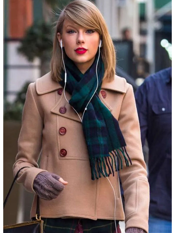 Taylor Swift Womens Brown Wool Coat Winter Jacket