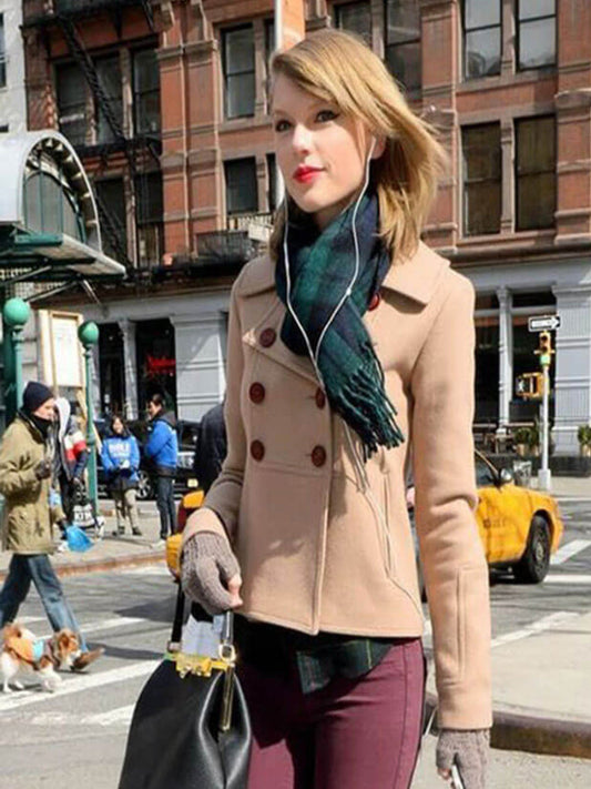Taylor Swift Womens Brown Wool Coat
