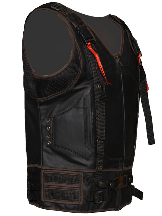 The Dark Knight Rises Tom Hardy Bane Leather Vest Costume Black Friday Sale