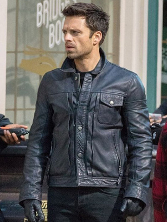 The Falcon And The Winter Soldier Sebastian Stan Leather Trucker Jacket