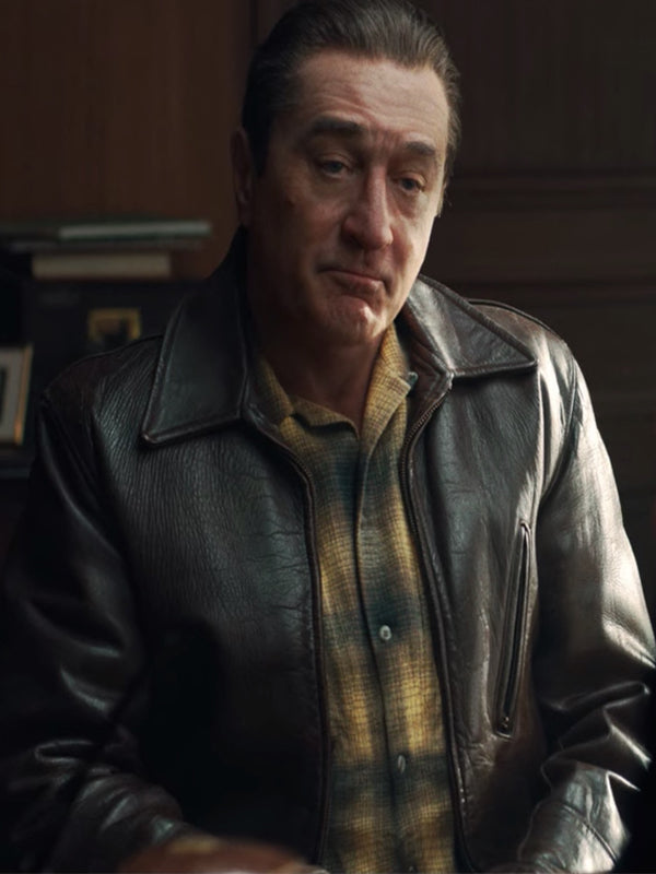 The Irishman Robert De Niro Brown Leather Jacket Shop now