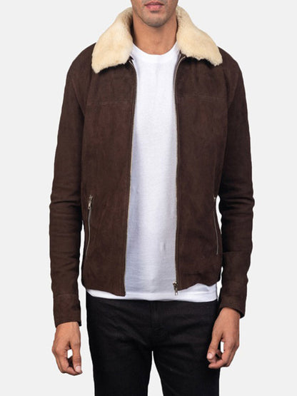 The Walking Dead Rick Grimes Brown Suede Jacket Free Shipping UK USA Canada