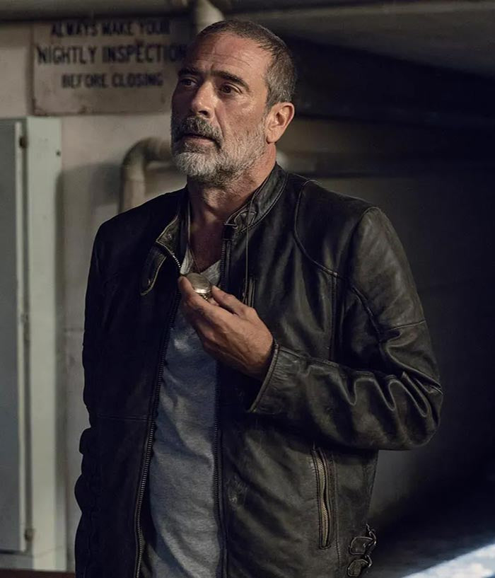 The Walking Dead Season 9 Negan Black Leather Jacket Mens Sale Winter