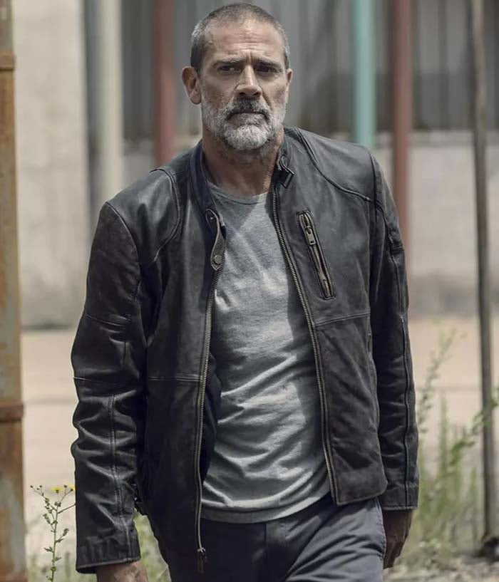 The Walking Dead Season 9 Negan Black Leather Jacket lederjacke herren