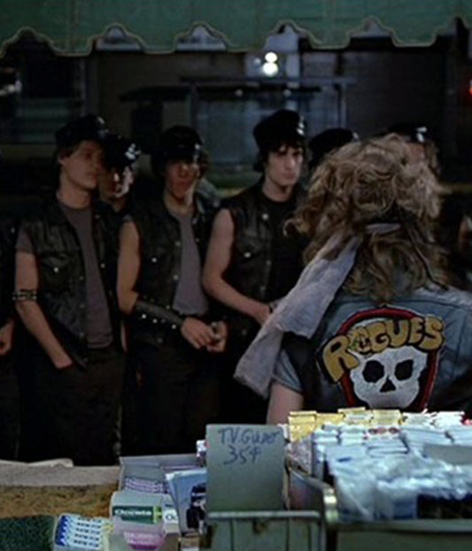 The Warriors Rogues Biker Black Leather Vest