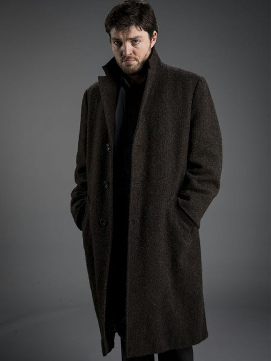 Tom Burke C.B. Strike Brown Wool Coat