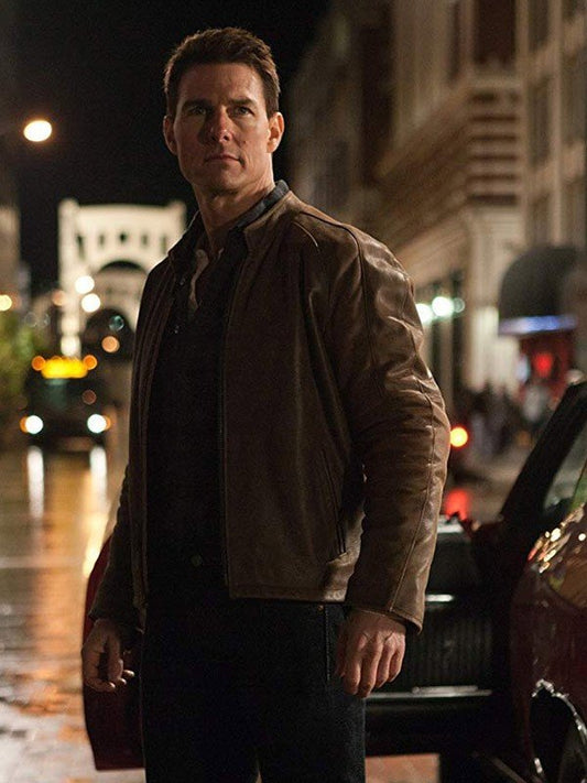 Tom Cruise Jack Reacher Brown Distressed Leather Jacket