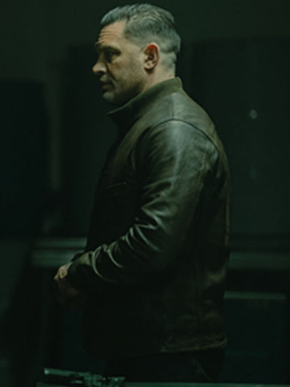 Tom Hardy MobLand 2025 Brown Leather Jacket Free Shipping UK USA Canada