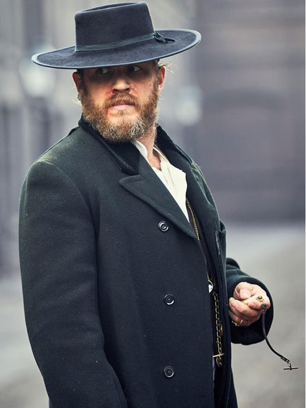 Tom Hardy Peaky Blinders Alfie Solomons Black Wool Coat Halloween Sale