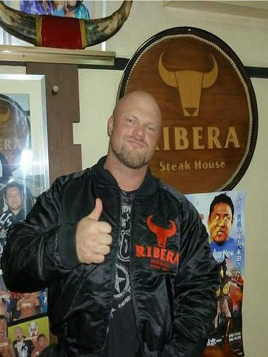 WWE Bad Bones Ribera Steakhouse Black Satin Jacket