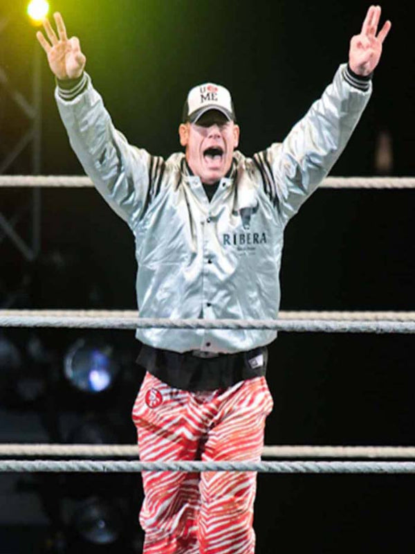 WWE John Cena Ribera Steakhouse Satin Bomber Varsity Jacket