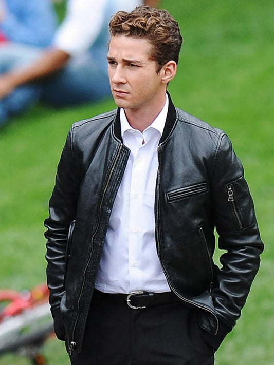 Wall Street Money Never Sleeps Shia LaBeouf Bomber Leather Jacket Shop now