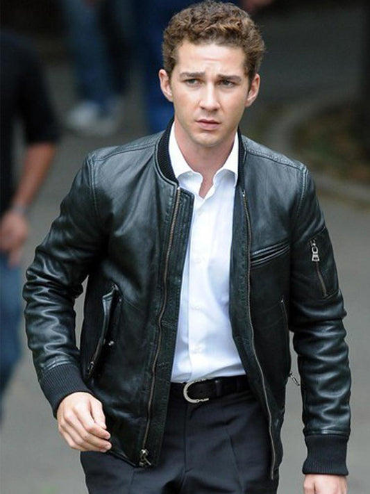 Wall Street Money Never Sleeps Shia LaBeouf Bomber Leather Jacket