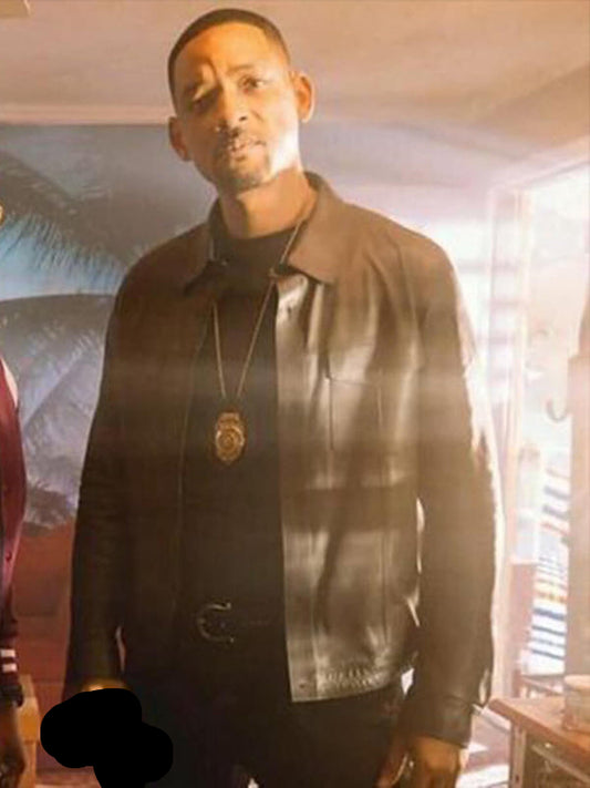 Will Smith Bad Boys Ride or Die Trucker Leather Jacket Shop now