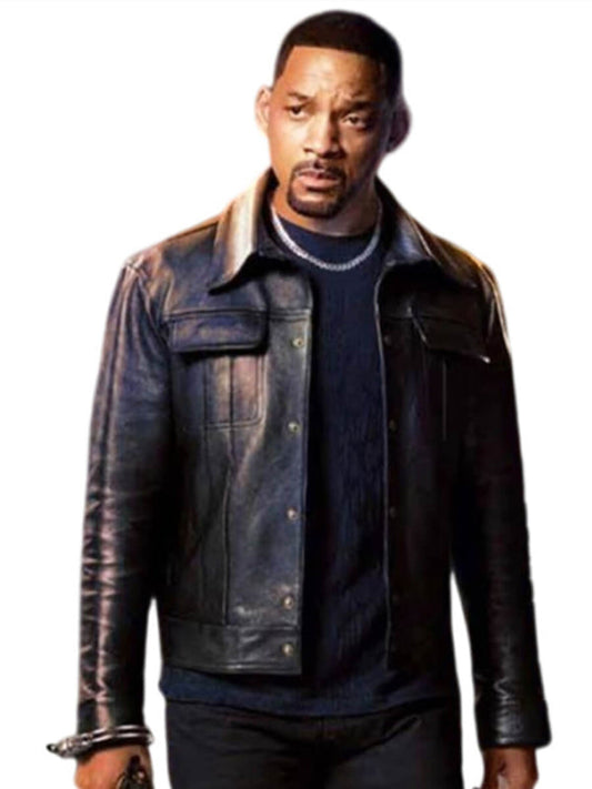 Will Smith Bad Boys Ride or Die Trucker Leather Jacket
