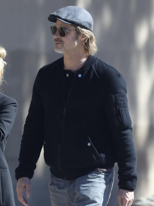 Wolves Brad Pitt Classic Black Wool Jacket on Sale