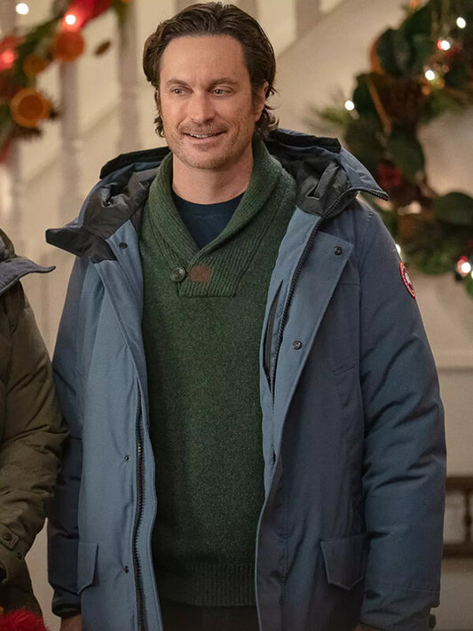 A Merry Little Ex-Mas Oliver Hudson Grey Hooded Jacket