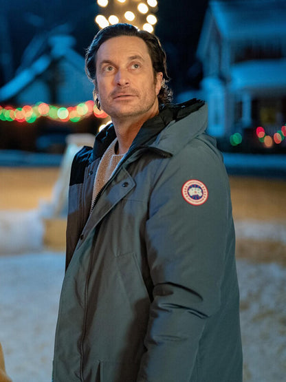 A Merry Little Ex-Mas Oliver Hudson Grey Hooded Jacket