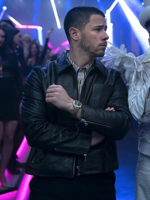 A Very Jonas Christmas Nick Jonas Black Leather Jacket