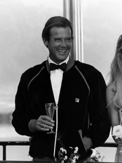 A View to a Kill Roger Moore Black Velvet Tracksuit