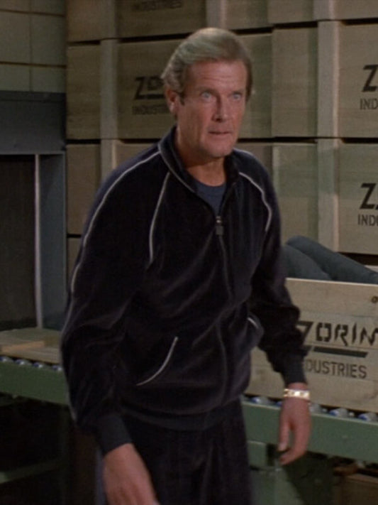 A View to a Kill Roger Moore Black Velvet Tracksuit