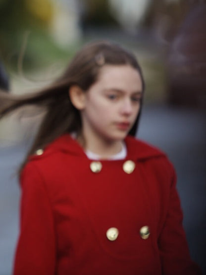A Walk Among The Tombstones Lucia Red Wool Coat