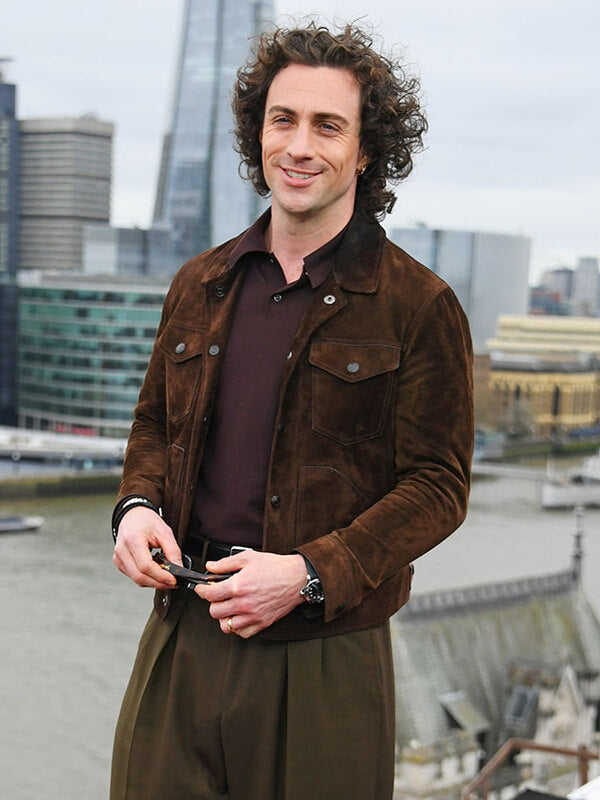 Aaron Taylor-Johnson Fuze 2026 Brown Suede Jacket
