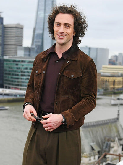 Aaron Taylor-Johnson Fuze 2026 Brown Suede Jacket