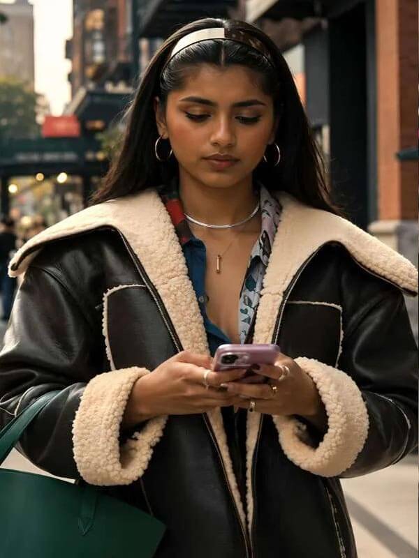 Abby Not Suitable for Work 2026 Black Leather Jacket
